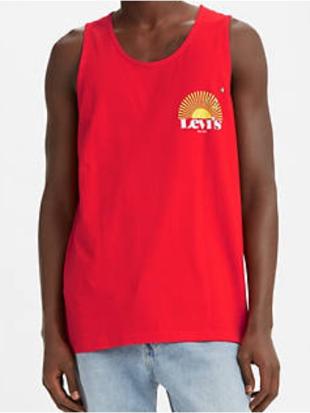 Levi's Blood-Orange Tank with Yellow Sun Graphic Size XL